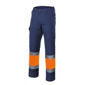 VELILLA VL157 - Spodnie z odblaskowym panelem Navy/Fluo Orange
