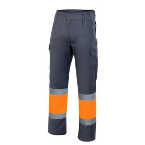 VELILLA VL157 - Spodnie z odblaskowym panelem Grey / Fluo Orange