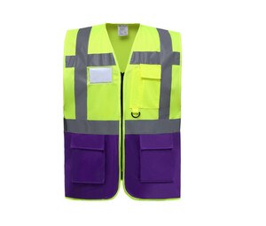 Yoko YK801 - Bezpieczna kamizelka odblaskowa Hi Vis Yellow/Purple