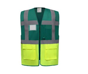 Yoko YK801 - Bezpieczna kamizelka odblaskowa Paramedic Green / Hi Vis Yellow