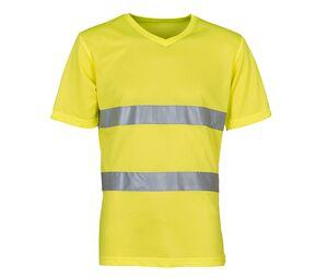 Yoko YK910 - V-neck high-visibility T-shirt Bezpieczna żółć 