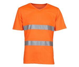 Yoko YK910 - V-neck high-visibility T-shirt Bezpieczny pomarańcz
