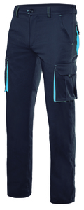 Velilla 103024S - TWO-TONE STRETCH TROUSERS Black / Sky Blue