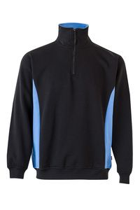 Velilla 105704 - TWO-TONE QUARTERZIP SWEATSHIRT Black / Sky Blue