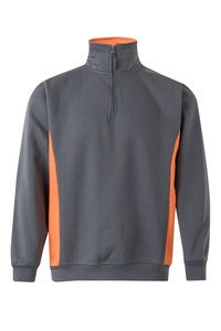 Velilla 105704 - TWO-TONE QUARTERZIP SWEATSHIRT Szary/Pomarańczowy