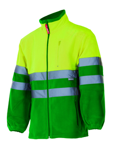 Velilla 183 - HV TWO-TONE FLEECE JACKET GRASS GREEN/HI-VIS YELLOW