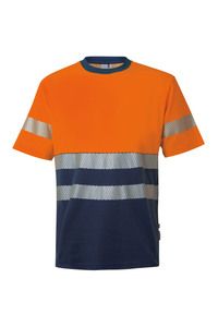 Velilla 305509 - RS SS TWO-TONE COTTON T-SHIRT NAVY BLUE/HI-VIS ORANGE