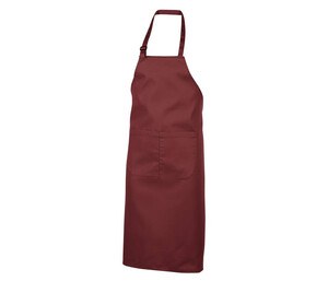 NEWGEN TB201 - Cotton bib apron with pocket Burgundowy