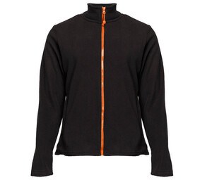 BLACK&MATCH BM701 - Women's zipped fleece jacket Czarno/pomarańczowy