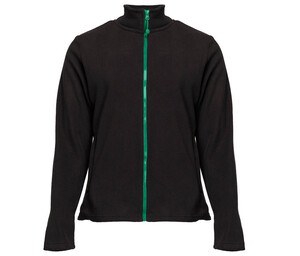 BLACK&MATCH BM701 - Women's zipped fleece jacket Czarny/ jasnozielony