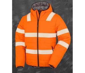 RESULT RS500X - RECYCLED RIPSTOP PADDED SAFETY JACKET Fluo pomarańcz