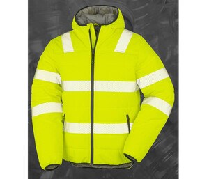 RESULT RS500X - RECYCLED RIPSTOP PADDED SAFETY JACKET Żółty neon 