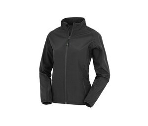 RESULT RS901F - WOMENS RECYCLED 2-LAYER PRINTABLE SOFTSHELL JACKET Czarny