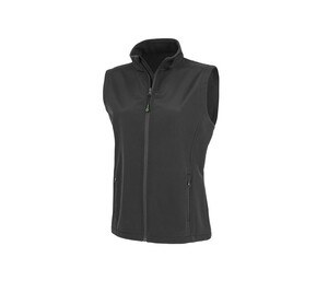 RESULT RS902F - WOMENS RECYCLED 2-LAYER PRINTABLE SOFTSHELL BODYWARMER Czarny