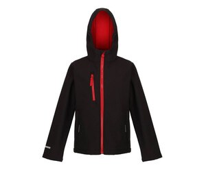 REGATTA RGA735 - Children's softshell jacket Czarny/klasyczna czerwień