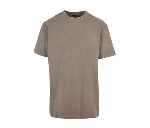 BUILD YOUR BRAND BY189 - ACID WASHED HEAVY OVERSIZE TEE Ciemne Khaki