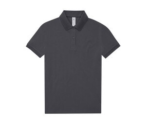 B&C BCW461 - Short-sleeved high density fine piqué polo shirt Ciemna szarość