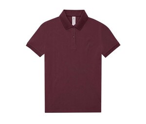 B&C BCW461 - Short-sleeved high density fine piqué polo shirt Burgundowy